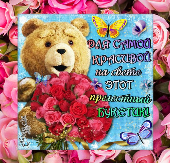 мишка с бабочкой комплимент