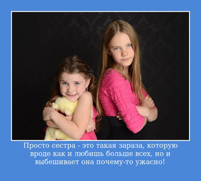 Просто сестра – это такая зараза, которую вроде как и любишь больше всех, но и выбешивает она почему-то ужасно!
